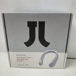 Jisulife Life3 Grey Portable Neck Fan - Cooling & Ventilation w/ USB cord